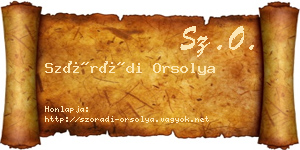 Szórádi Orsolya névjegykártya