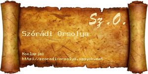 Szórádi Orsolya névjegykártya