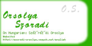 orsolya szoradi business card